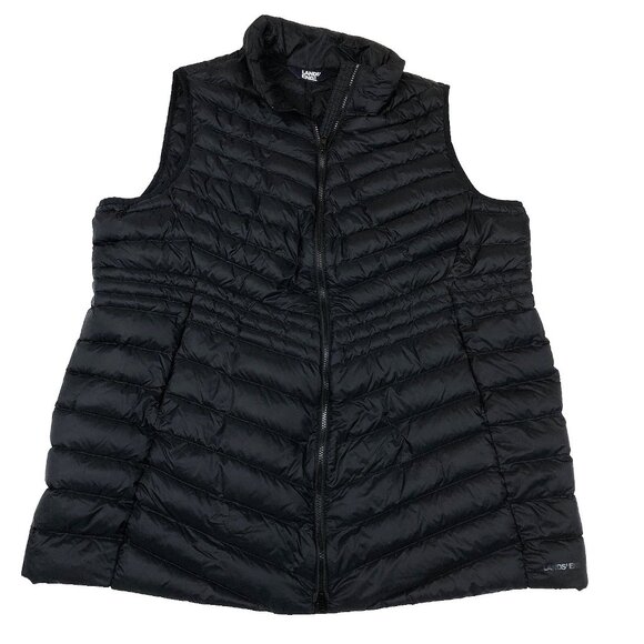 Lands End Womens Black Down Puffer Full Zip Long Vest Size 2X (20-22 W) - Picture 1 of 10
